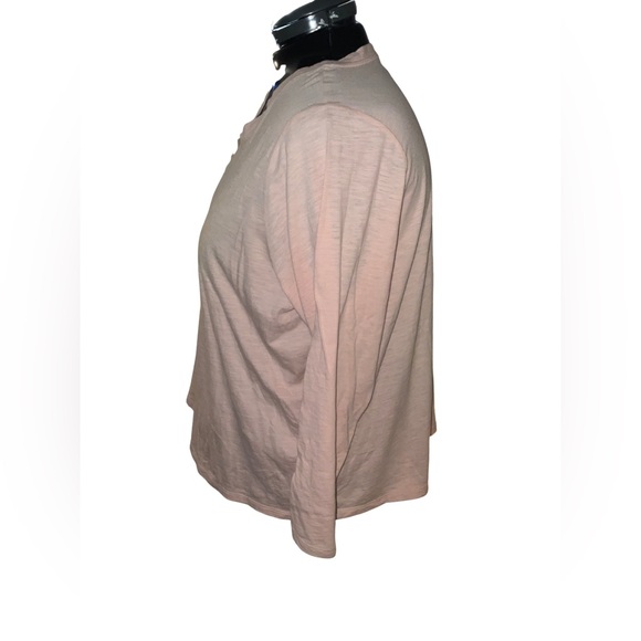 Eileen Fisher Soft Pink Long Sleeve V-Neck Top - Picture 7 of 8